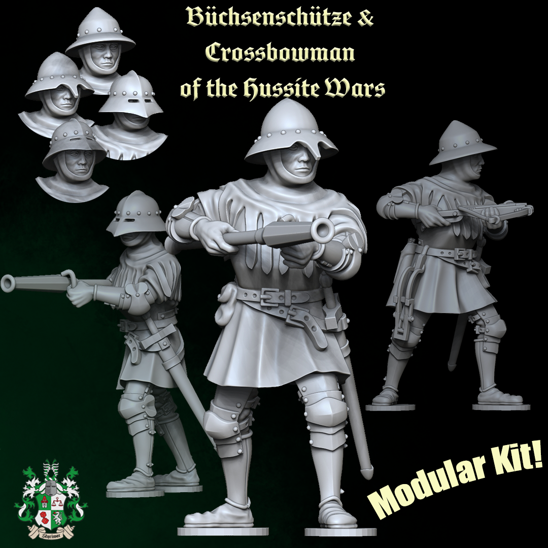 Dual-Kit Büchsenschütze & Crossbowman of the Hussite Wars (Modular over 12 variants)